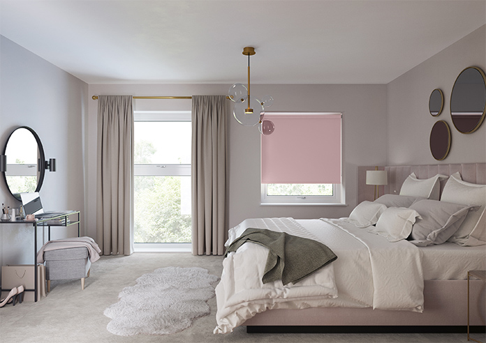 Trinity (Blackout), Soft Pink - Motorised Roller Blind - Image 5